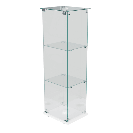 Vitrine branca com iluminação LED, 123,3 x 35 x 39,8 cm, com prateleiras de altura ajustável, adequada para uso em salas de estar e escritórios Vitrine branca com iluminação LED, 123,3 x 35 x 39,8 cm, com prateleiras de altura ajustável, adequada para uso em salas de estar e escritórios