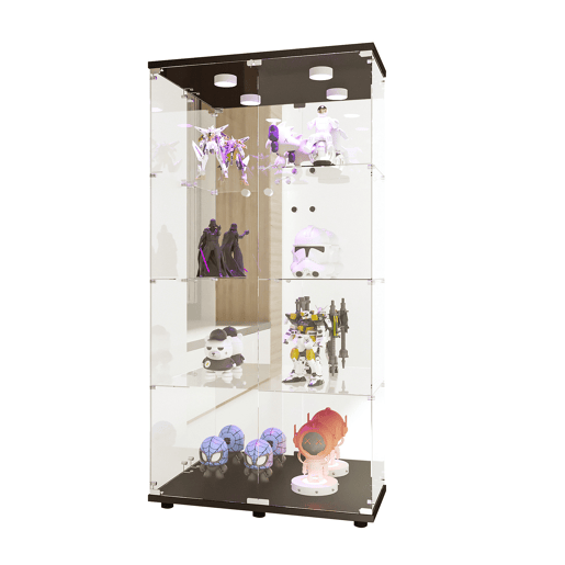 Vitrina con iluminación LED (80,49 x 29 x 163,9 cm), vitrina alta de chão com portas, preta. Vitrina con iluminación LED (80,49 x 29 x 163,9 cm), vitrina alta de chão com portas, preta.