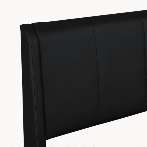 Cama estofada Tröstiar LED com base de ripas dobrável linho 140x200cm - Preto en.casa Cama estofada Tröstiar LED com base de ripas dobrável linho 140x200cm - Preto en.casa