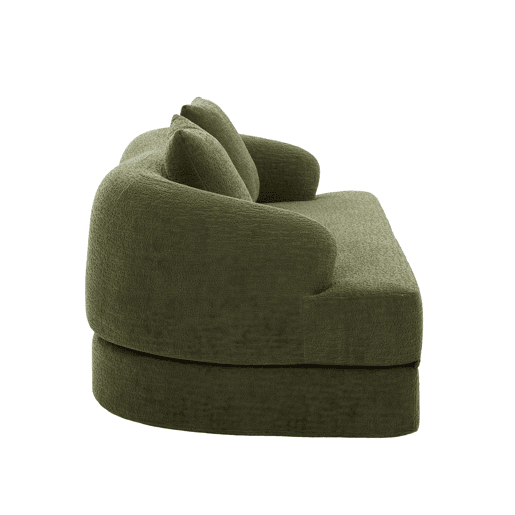 Sofá-cama 2 em 1 de 2 lugares - desdobrável, com duas almofadas, multifuncional para a sala de estar e o quarto de hóspedes - verde chenille Sofá-cama 2 em 1 de 2 lugares - desdobrável, com duas almofadas, multifuncional para a sala de estar e o quarto de hóspedes - verde chenille