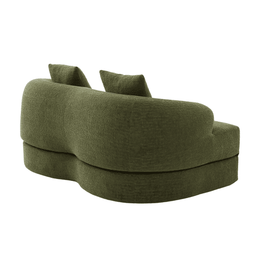 Sofá-cama 2 em 1 de 2 lugares - desdobrável, com duas almofadas, multifuncional para a sala de estar e o quarto de hóspedes - verde chenille Sofá-cama 2 em 1 de 2 lugares - desdobrável, com duas almofadas, multifuncional para a sala de estar e o quarto de hóspedes - verde chenille