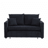 Sofá-cama multifuncional de 2 lugares u2013 sofá extensível, cama dobrável, bolsos de arrumação nos braços, porta-carregador USB e porta-copos u2013 preto