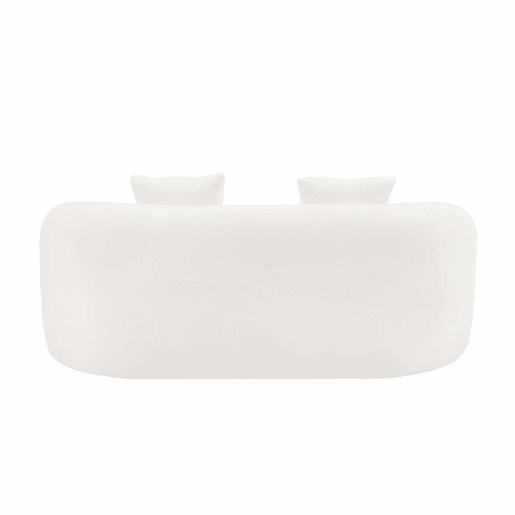 Sofá de dois lugares - design curvo com almofadas e sem montagem - branco Sofá de dois lugares - design curvo com almofadas e sem montagem - branco