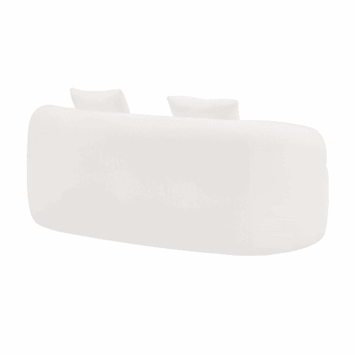 Sofá de dois lugares - design curvo com almofadas e sem montagem - branco Sofá de dois lugares - design curvo com almofadas e sem montagem - branco