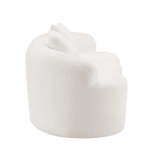 Sofá de dois lugares - design curvo com almofadas e sem montagem - branco Sofá de dois lugares - design curvo com almofadas e sem montagem - branco
