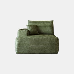 Sofá com chaise longue 175x95x83 cm - modular em tecido com assento profundo - Verde