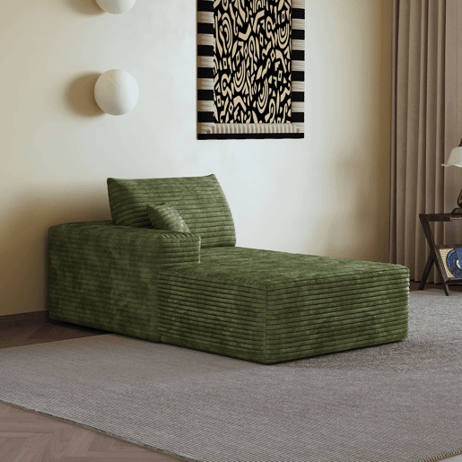 Sofá com chaise longue 175x95x83 cm - modular em tecido com assento profundo - Verde Sofá com chaise longue 175x95x83 cm - modular em tecido com assento profundo - Verde
