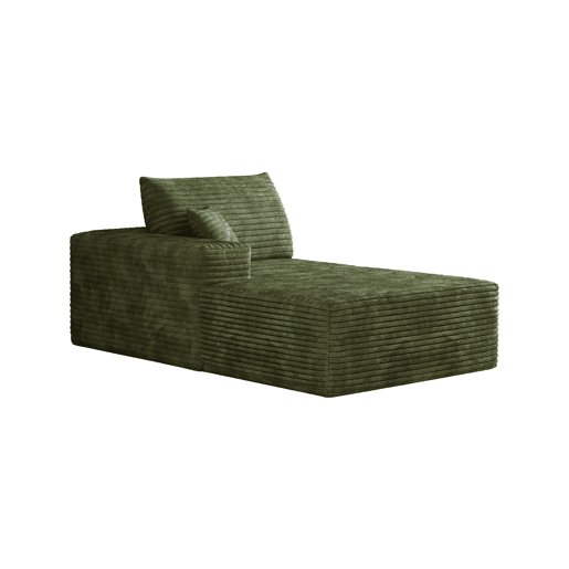 Sofá com chaise longue 175x95x83 cm - modular em tecido com assento profundo - Verde Sofá com chaise longue 175x95x83 cm - modular em tecido com assento profundo - Verde