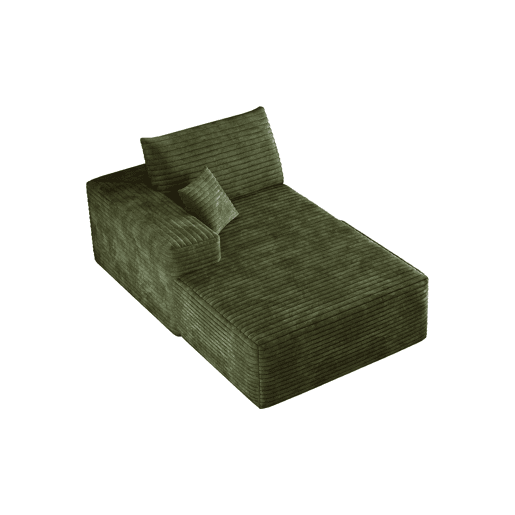 Sofá com chaise longue 175x95x83 cm - modular em tecido com assento profundo - Verde Sofá com chaise longue 175x95x83 cm - modular em tecido com assento profundo - Verde