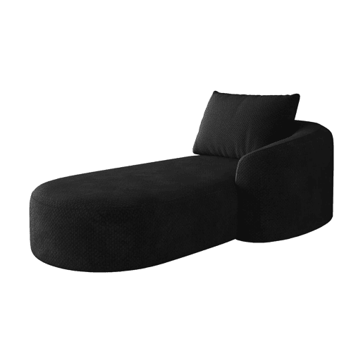 Sofá-cama modular 168 x 106 cm - Estofo em chenille, convertível, encosto ajustável - Preto