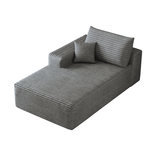 Sofá-cama individual 175 x 95 cm - modular em veludo, assento confortável - Cinzento