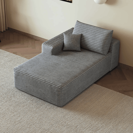 Sofá-cama individual 175 x 95 cm - modular em veludo, assento confortável - Cinzento