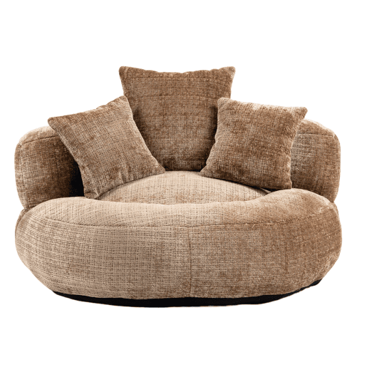 Pufe individual - encosto alto, com almofadas, gaming - café Pufe individual - encosto alto, com almofadas, gaming - café