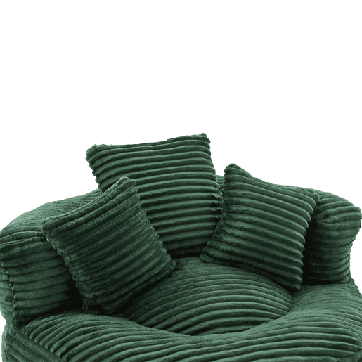 Pufe individual - assento confortável com encosto alto e 3 almofadas - verde esmeralda