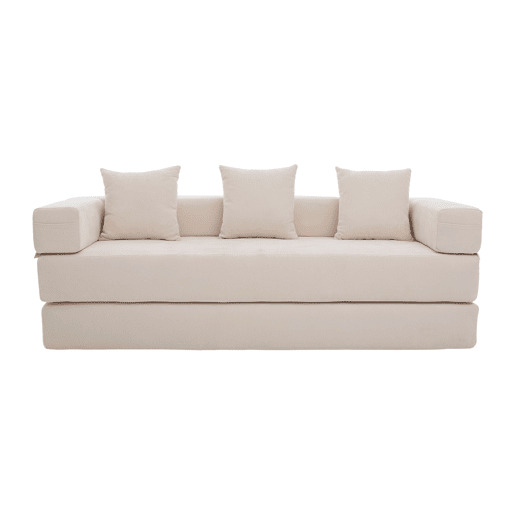 Sofá modular de 2 lugares - chenille supermacio, combinável, com bolsos, antiderrapante - bege