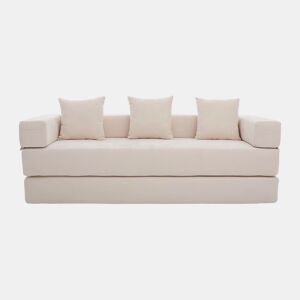 Sofá modular de 2 lugares - chenille supermacio, combinável, com bolsos, antiderrapante - bege