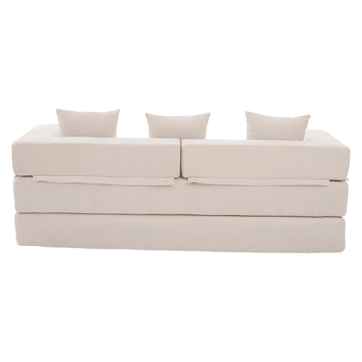 Sofá modular de 2 lugares - chenille supermacio, combinável, com bolsos, antiderrapante - bege