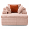 Sofá-cama sem estrutura, tamanho 165 cm u2013 estilo moderno, sofá «nuvem» com chaise longue, 3 almofadas e manta, sem montagem u2013 rosa
