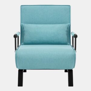 Poltrona-cama 65x75x78 cm - Conversível com encosto ajustável e multifuncional - Azul