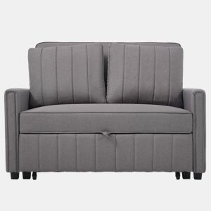 Sofá-cama de 2 lugares 180x127 cm - multifuncional, com encosto ajustável, ideal para espaços pequenos - Antique Gray