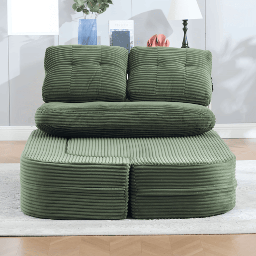 Sofá-cama de casal para 2 pessoas u2013 em veludo, conversível 2 em 1, função reclinável, braços ajustáveis, porta-copos e encosto alto u2013 Verde esmeralda Sofá-cama de casal para 2 pessoas u2013 em veludo, conversível 2 em 1, função reclinável, braços ajustáveis, porta-copos e encosto alto u2013 Verde esmeralda