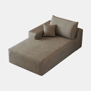 Sofá-cama individual 175 x 95 x 83 cm - estofo em veludo cotelê modular - Camel