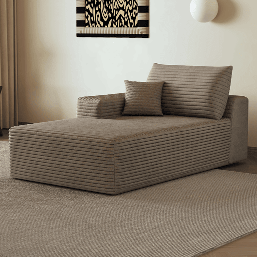 Sofá-cama individual 175 x 95 x 83 cm - estofo em veludo cotelê modular - Camel Sofá-cama individual 175 x 95 x 83 cm - estofo em veludo cotelê modular - Camel