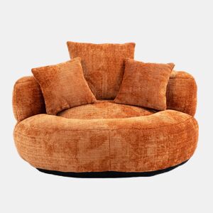 Sofá puff individual - encosto alto, gaming, com almofadas - laranja