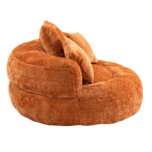 Sofá puff individual - encosto alto, gaming, com almofadas - laranja Sofá puff individual - encosto alto, gaming, com almofadas - laranja