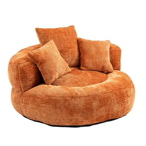 Sofá puff individual - encosto alto, gaming, com almofadas - laranja Sofá puff individual - encosto alto, gaming, com almofadas - laranja