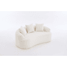 Sofá modular de 2 lugares - estilo contemporâneo, compacto, com 3 almofadas decorativas, sem montagem - branco