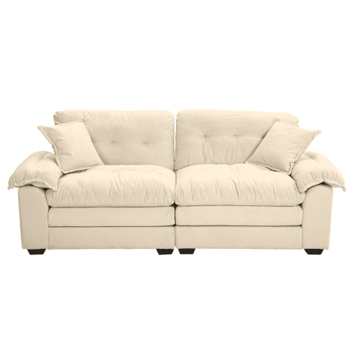 Sofá individual 213 cm - Chenille com almofada dupla (Memory + molas) - Bege Sofá individual 213 cm - Chenille com almofada dupla (Memory + molas) - Bege