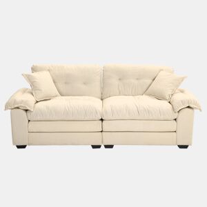 Sofá individual 213 cm - Chenille com almofada dupla (Memory + molas) - Bege