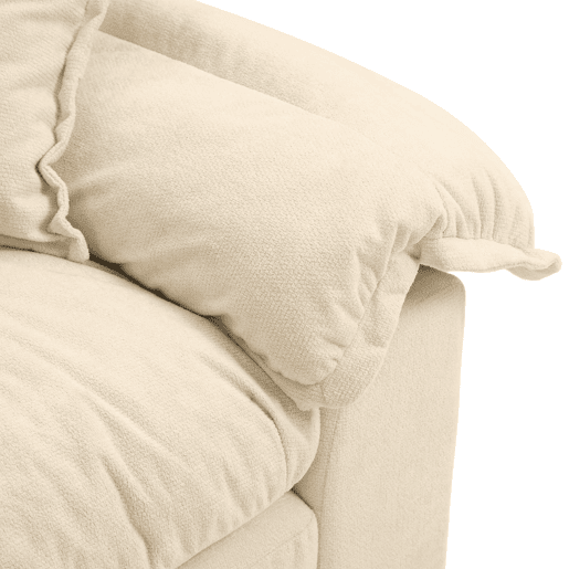 Sofá individual 213 cm - Chenille com almofada dupla (Memory + molas) - Bege Sofá individual 213 cm - Chenille com almofada dupla (Memory + molas) - Bege