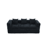 Sofá modular de 2 lugares - chenille macio, combinável, com bolsos e base antiderrapante - preto