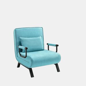 Poltrona-cama conversível 69 x 64,5 x 82 cm - Multifuncional e dobrável, com função de cama e design compacto - Azul