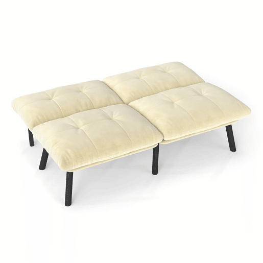 Sofá de 2 lugares - moderno, dobrável, com função de cama - creme Sofá de 2 lugares - moderno, dobrável, com função de cama - creme