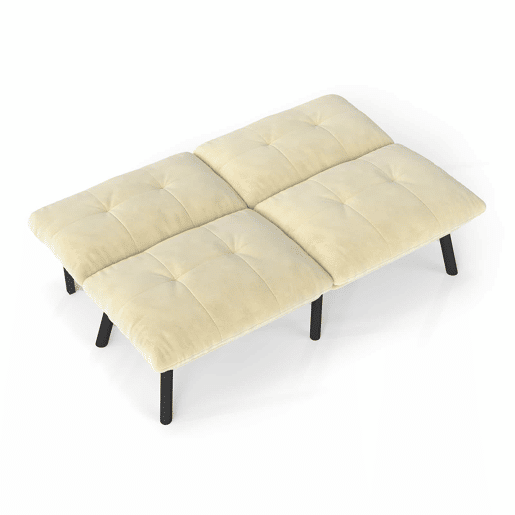Sofá de 2 lugares - moderno, dobrável, com função de cama - creme Sofá de 2 lugares - moderno, dobrável, com função de cama - creme