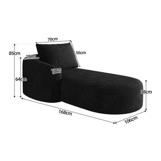 Sofá-cama de canto L 168 cm - Transformável, modular, chaise longue à esquerda - Preto Sofá-cama de canto L 168 cm - Transformável, modular, chaise longue à esquerda - Preto