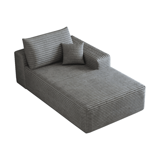 Sofá-cama individual 175 x 95 x 83 cm - estofado em veludo, modular - cinzento Sofá-cama individual 175 x 95 x 83 cm - estofado em veludo, modular - cinzento