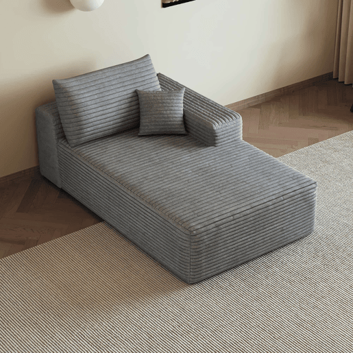 Sofá-cama individual 175 x 95 x 83 cm - estofado em veludo, modular - cinzento Sofá-cama individual 175 x 95 x 83 cm - estofado em veludo, modular - cinzento