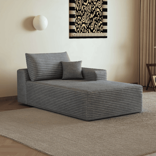 Sofá-cama individual 175 x 95 x 83 cm - estofado em veludo, modular - cinzento Sofá-cama individual 175 x 95 x 83 cm - estofado em veludo, modular - cinzento