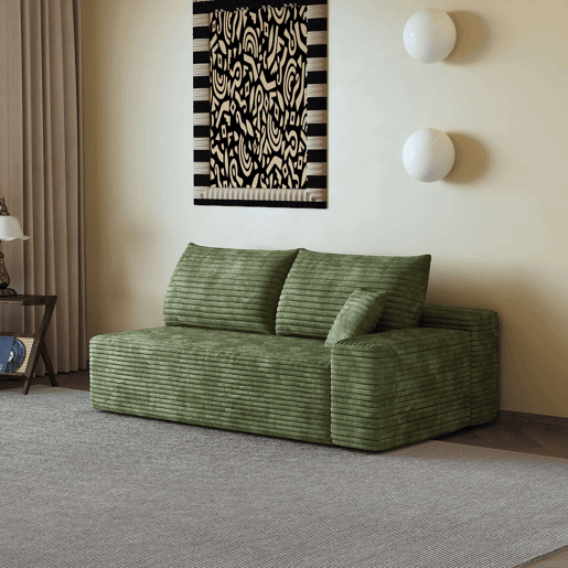 Sofá modular de 2 lugares - Design moderno e confortável - Verde Sofá modular de 2 lugares - Design moderno e confortável - Verde