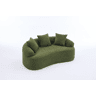 Sofá modular de 2 lugares - Curvado, compacto, com 3 almofadas decorativas, ideal para apartamentos - Verde