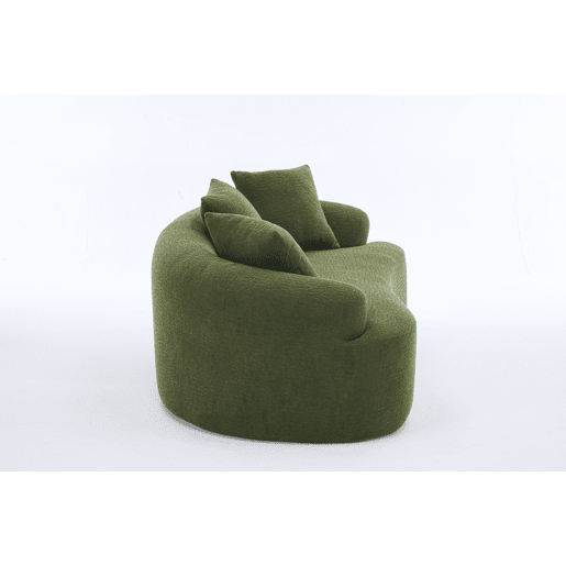 Sofá modular de 2 lugares - Curvado, compacto, com 3 almofadas decorativas, ideal para apartamentos - Verde Sofá modular de 2 lugares - Curvado, compacto, com 3 almofadas decorativas, ideal para apartamentos - Verde