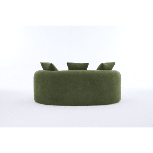 Sofá modular de 2 lugares - Curvado, compacto, com 3 almofadas decorativas, ideal para apartamentos - Verde Sofá modular de 2 lugares - Curvado, compacto, com 3 almofadas decorativas, ideal para apartamentos - Verde