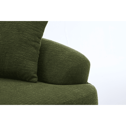 Sofá modular de 2 lugares - Curvado, compacto, com 3 almofadas decorativas, ideal para apartamentos - Verde Sofá modular de 2 lugares - Curvado, compacto, com 3 almofadas decorativas, ideal para apartamentos - Verde