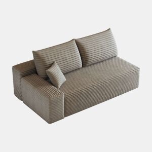 Sofá modular de 2 lugares, 175 x 95 cm u2013 estofo em veludo cotelê, assento confortável u2013 Camel
