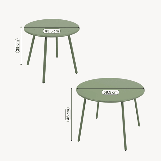 Conjunto de mobiliário de jardim Kivanta 5 pcs. aço verde claro bege en.casa Conjunto de mobiliário de jardim Kivanta 5 pcs. aço verde claro bege en.casa