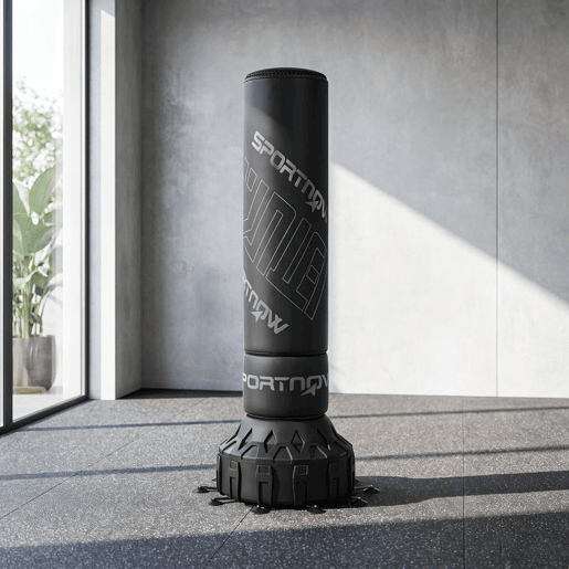 SPORTNOW Saco de Boxe de Pé para Adultos 180 cm, com 20 Ventosas, Luvas e Base Enchível 120 kg Areia70 kg Água, para Kickboxing, MMA e Muay Thai